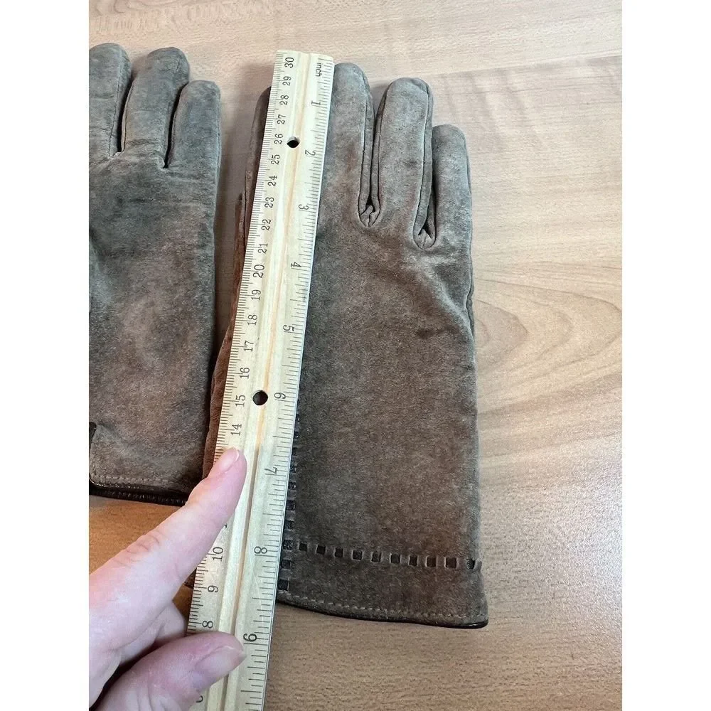 Womens Leather Gloves Brown Size Large Totes